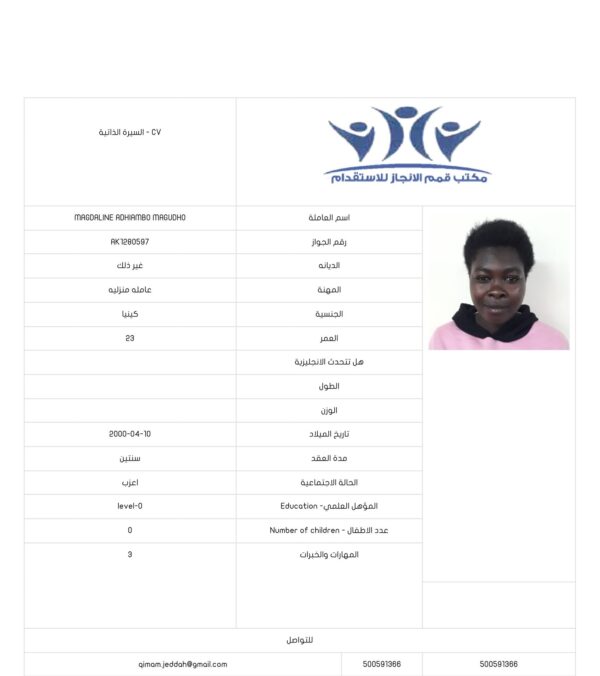 MAGDALINE ADHIAMBO MAGUDHO